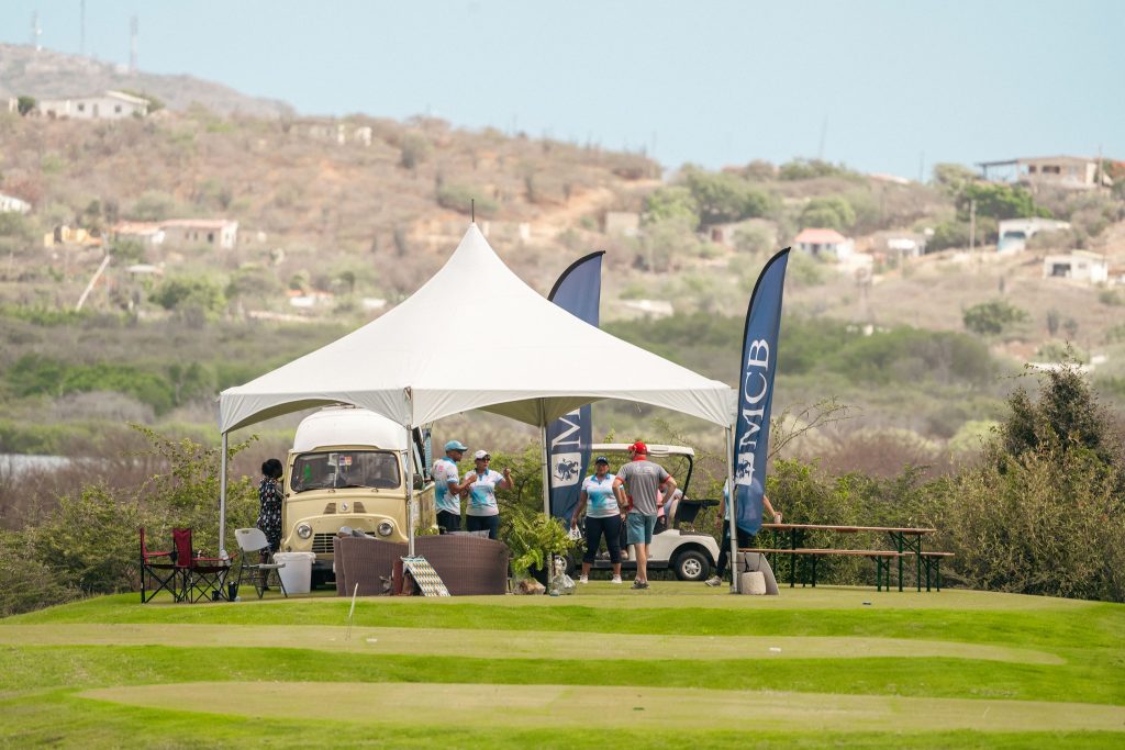 MCB-sponsored tent setup at Old Quarry Golf Course Curaçao during golf tournament